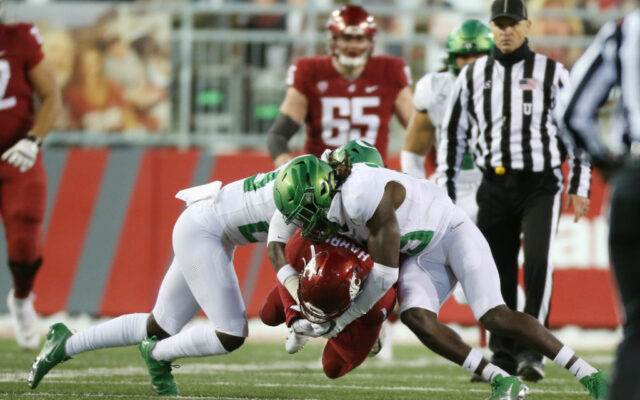 Ducks Start Slow, Comeback Big in Pullman to Thump Cougs, 43-29